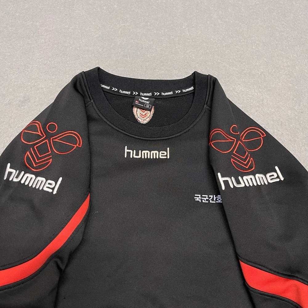 Hummel Sweatshirt Men Medium Black Athletic Training Top Therma Fleece Lined - Picture 3 of 11